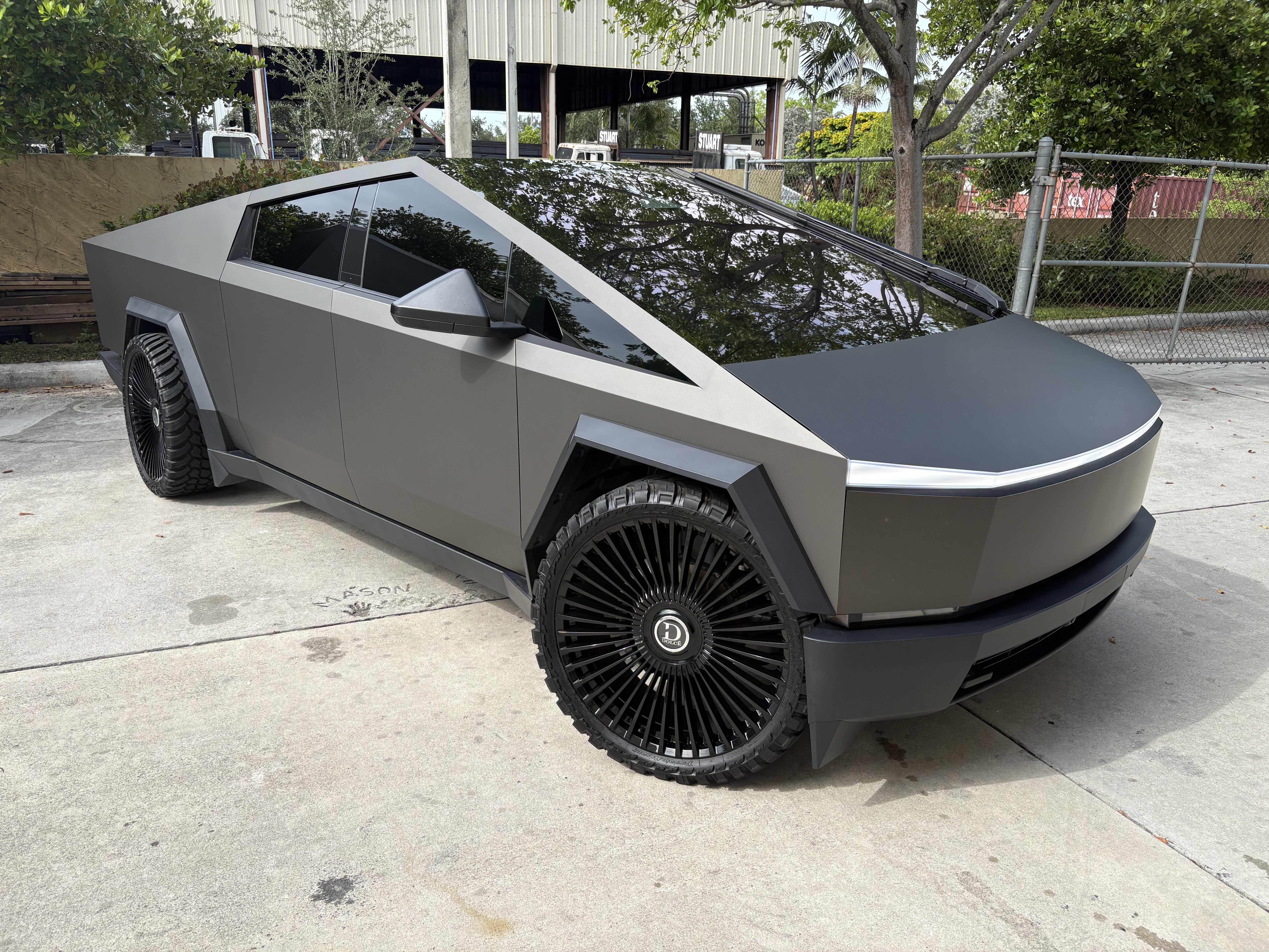 Tesla Cybertruck matte vehicle wrap South Florida