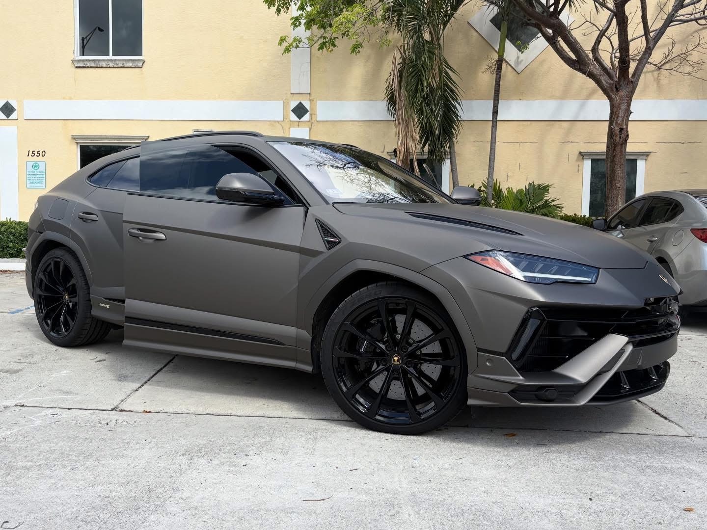 Lamborghini Urus matte vehicle wrap ER Window Tinting Pompano Beach FL